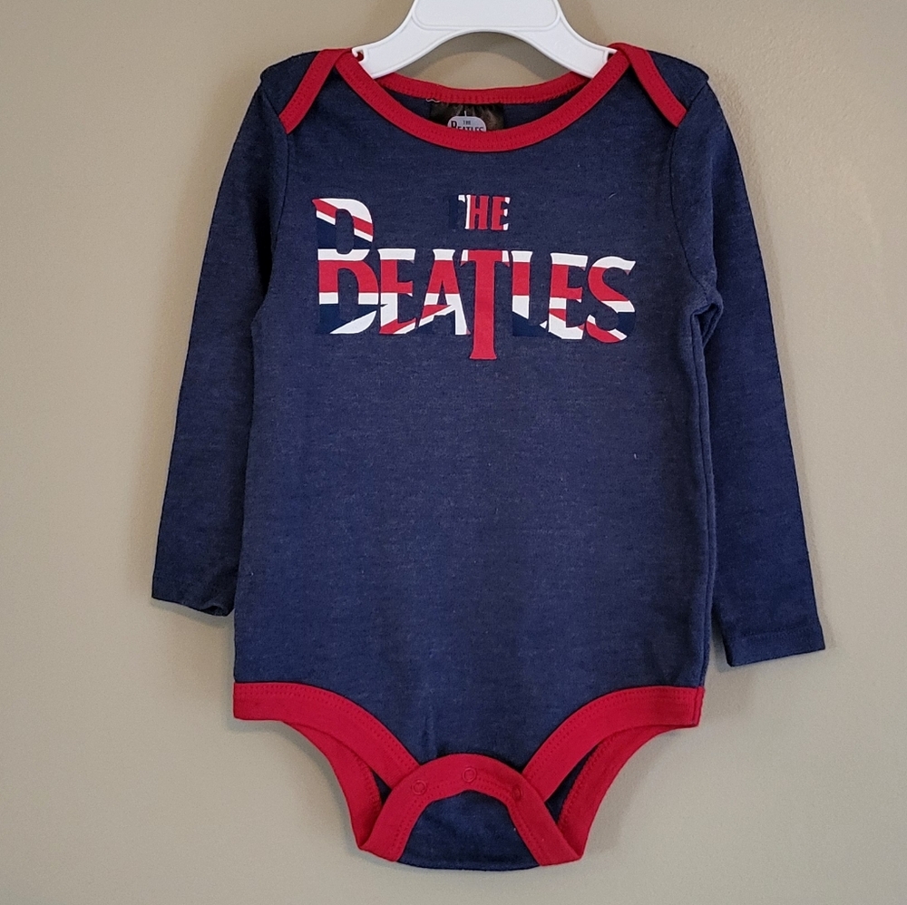 The Beatles navy/red long sleeve onesie/bodysuit